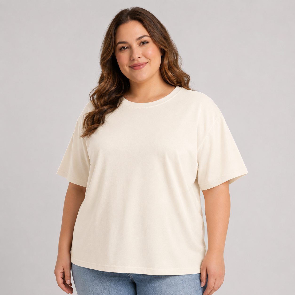 ShipSagePrint 180GSM Women's Plus Size Cotton-Blend T-Shirt SGBFCPE0104
