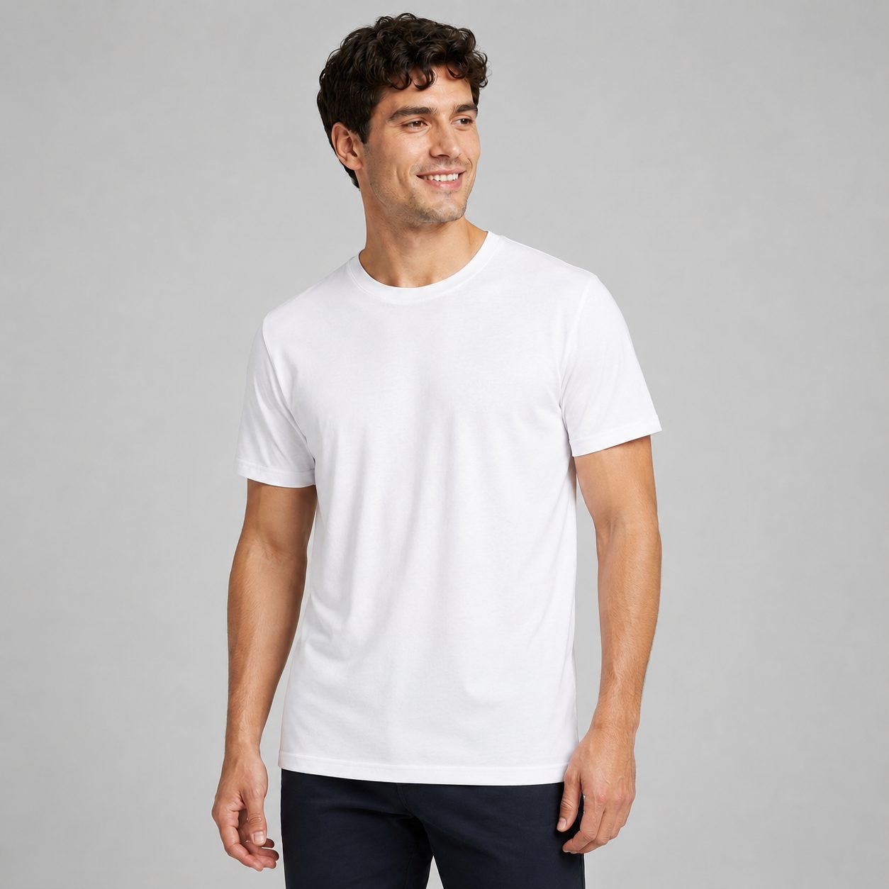 ShipSagePrint 180GSM Men's Poly-Cotton Blend T-Shirt SGBMCP0102